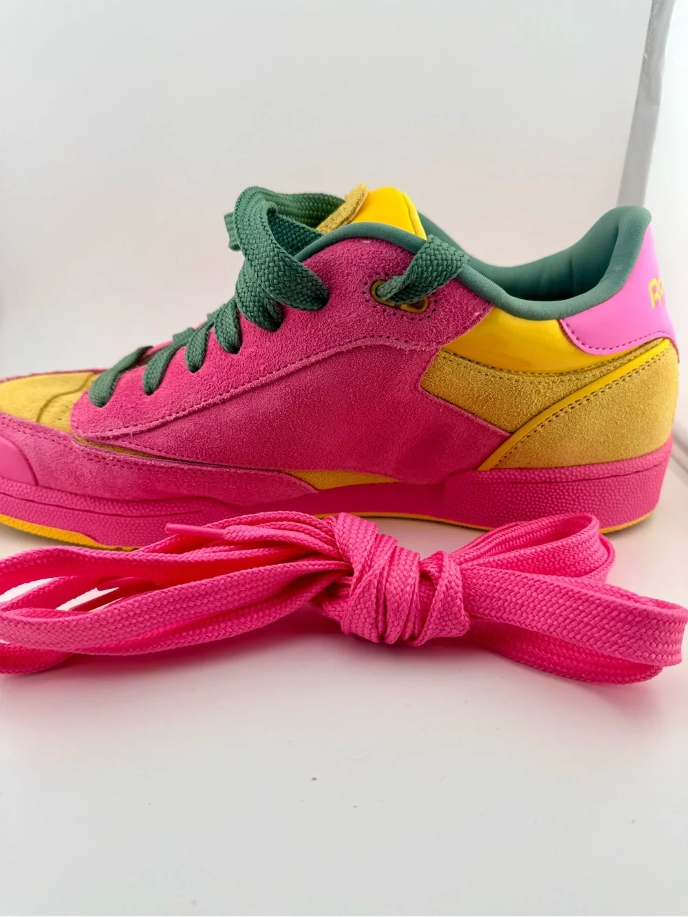 Reebok Classic Men's Pink & Yellow Low-Top Sneakers